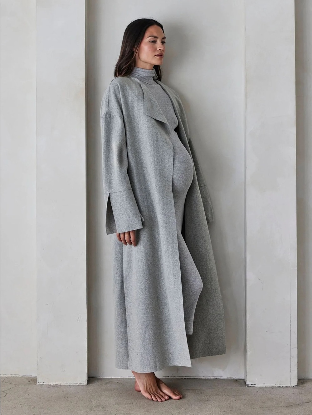Grey Open-Front Trench Coat - Brand: Bumpsuit